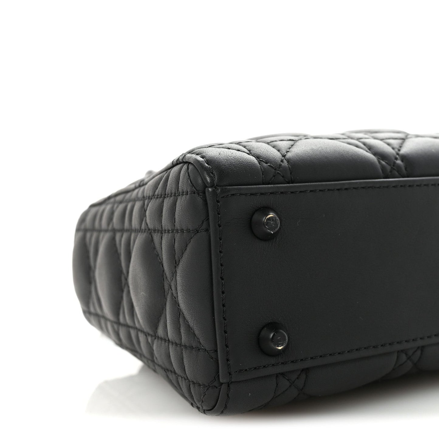 Ultra Matte Calfskin Cannage Mini Lady Dior Black