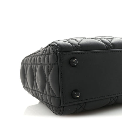 Ultra Matte Calfskin Cannage Mini Lady Dior Black
