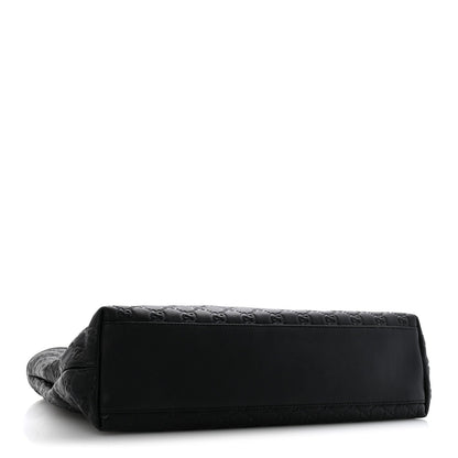 Guccissima Medium Zippered Shopping Tote Black