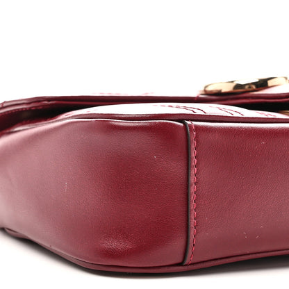 Calfskin Matelasse Mini GG Marmont Shoulder Bag Rosso Ancora
