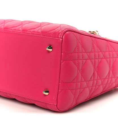 Lambskin Cannage Medium Lady Dior Pink