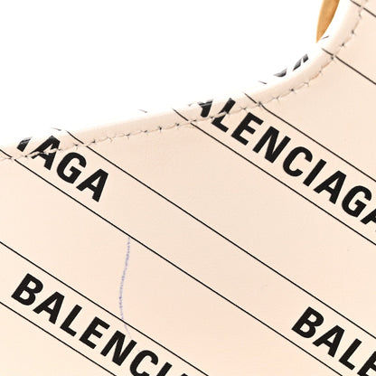 X BALENCIAGA Calfskin Matelasse Logo Print Small GG Marmont Shoulder Bag White