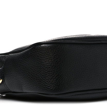 Pebbled Calfskin Small Soho Disco Bag Black