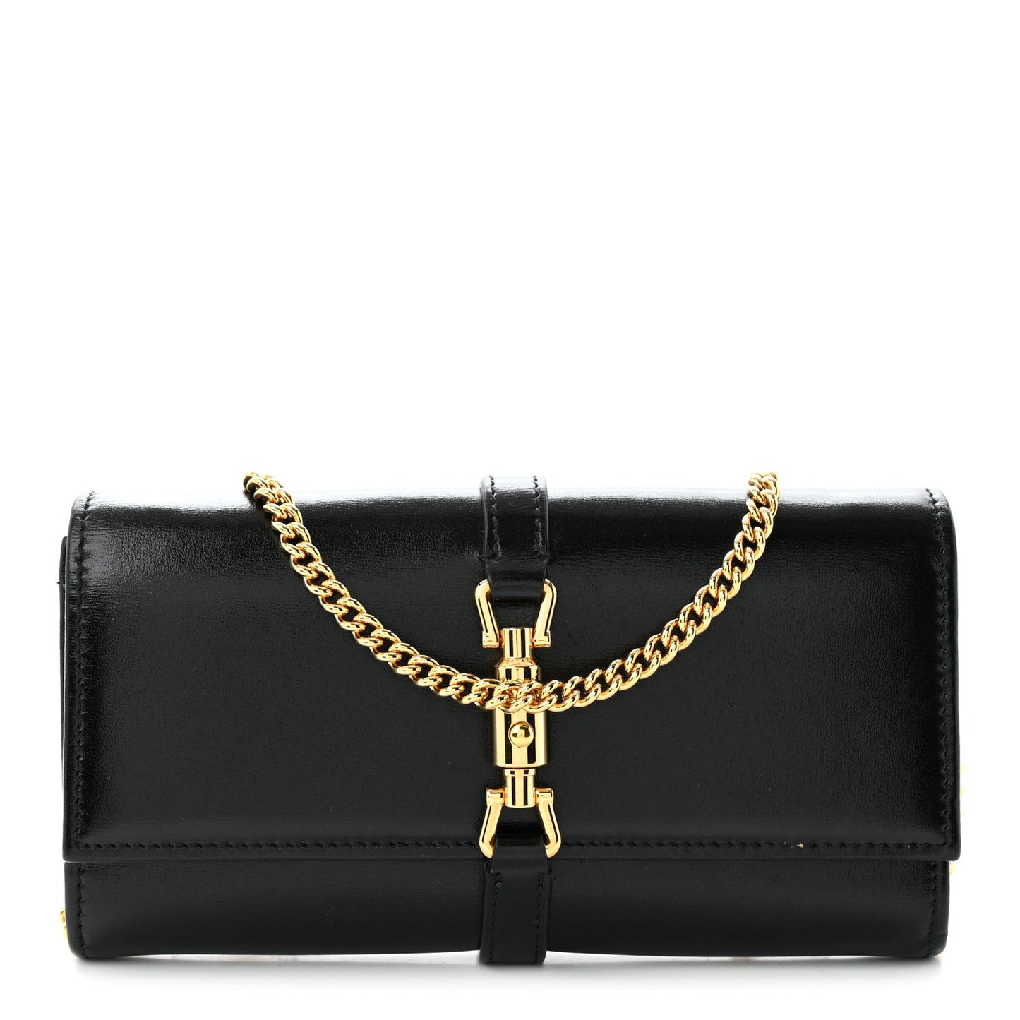 Calfskin Jackie 1961 Chain Wallet Black Black