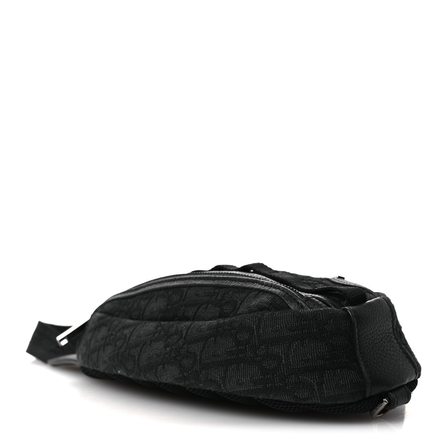 Grained Calfskin Oblique Scarab Sling Bag Black