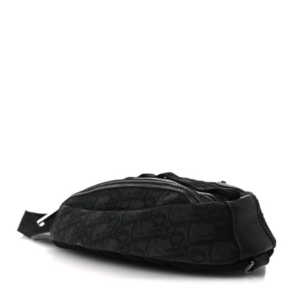 Grained Calfskin Oblique Scarab Sling Bag Black