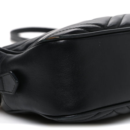 Calfskin Matelasse Small GG Marmont Chain Shoulder Bag Black