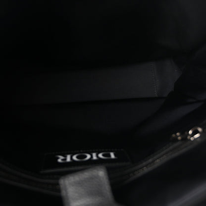 X SACAI Nylon Grained Calfskin Saddle Tote Black