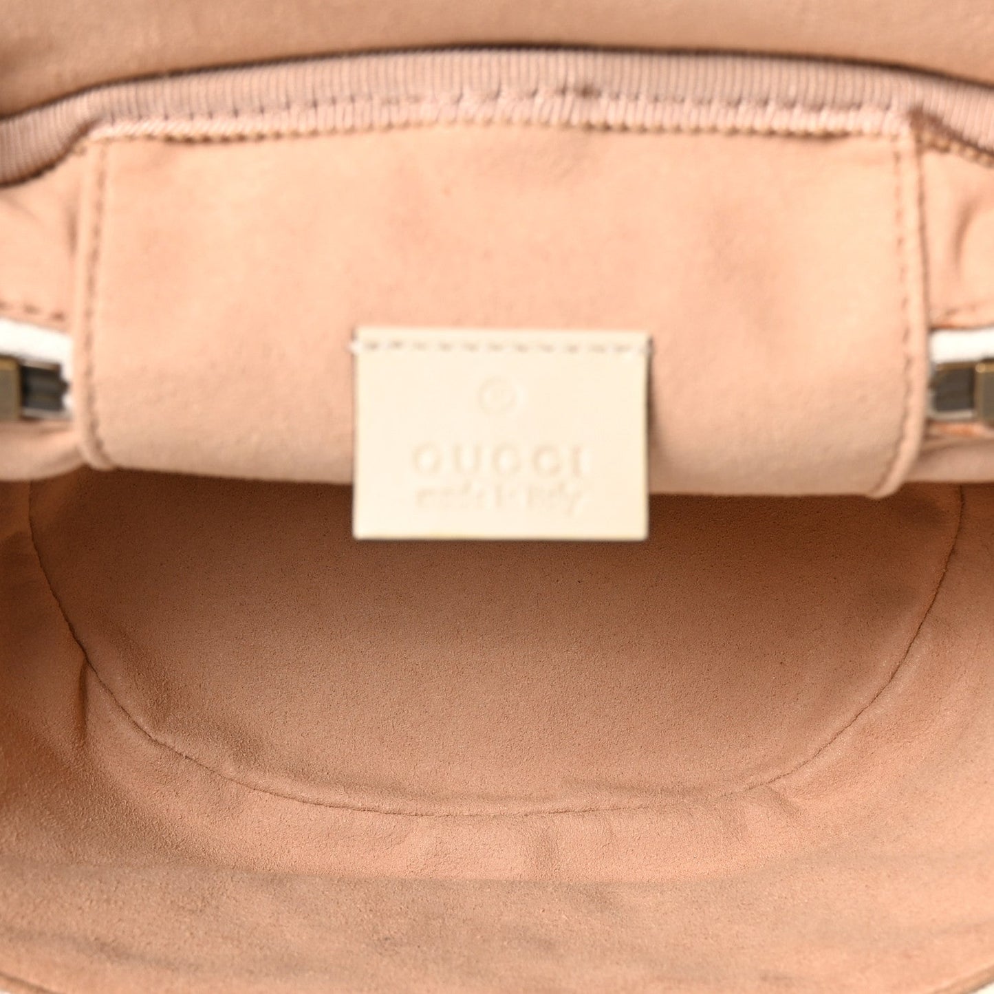 Calfskin Matelasse Mini GG Marmont Round Backpack White
