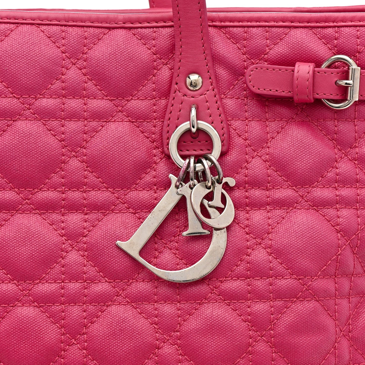 Coated Canvas Cannage Medium Panarea Tote Pink