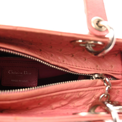 Ostrich Medium Lady Dior Pink