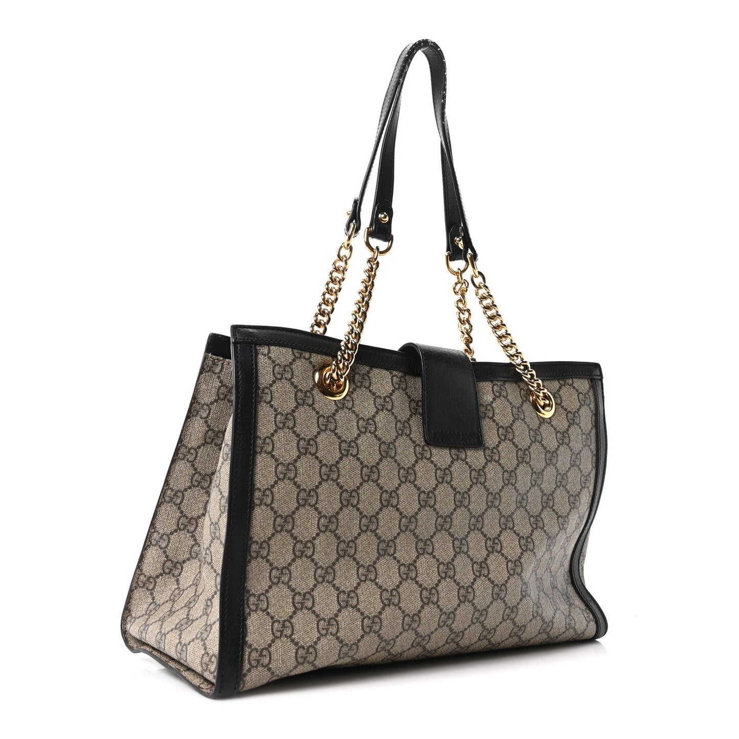 GG Supreme Monogram Medium Padlock Tote Black