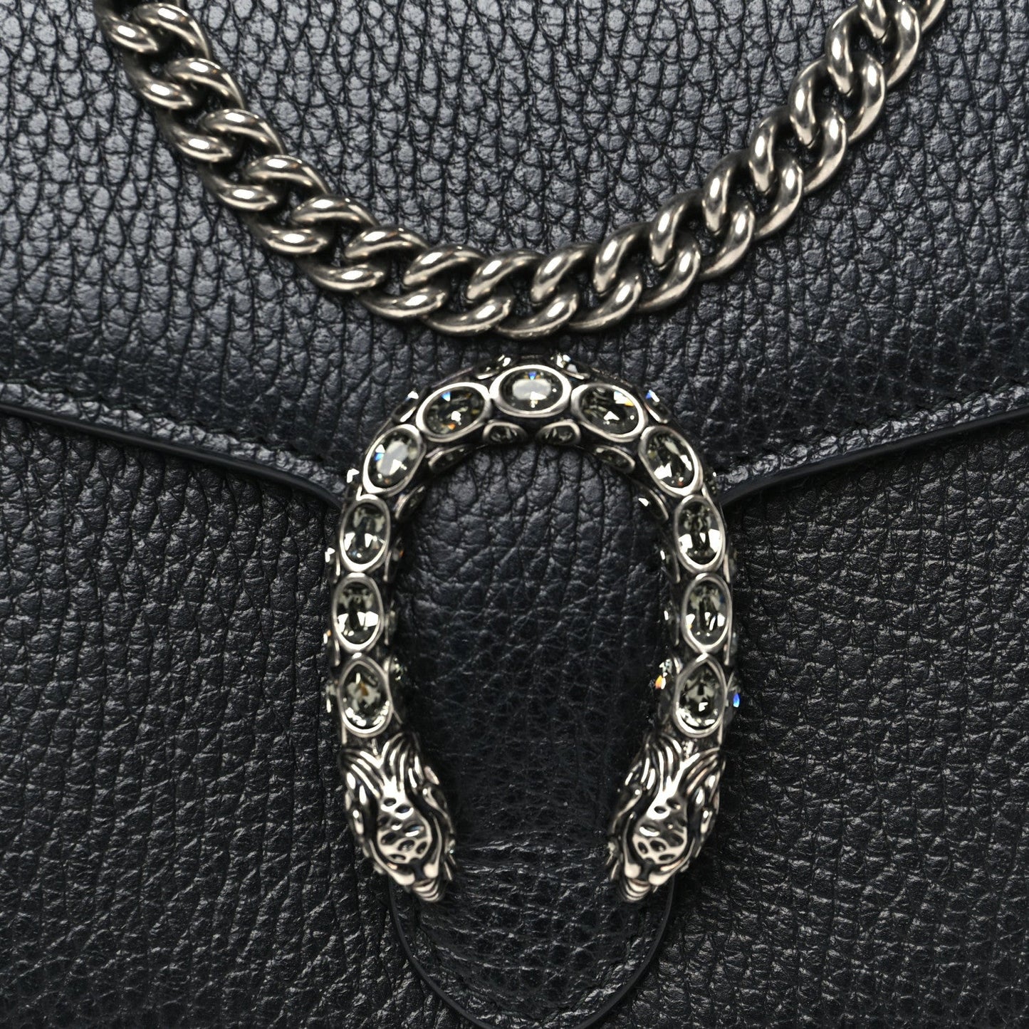 Calfskin Mini Dionysus Chain Wallet Black
