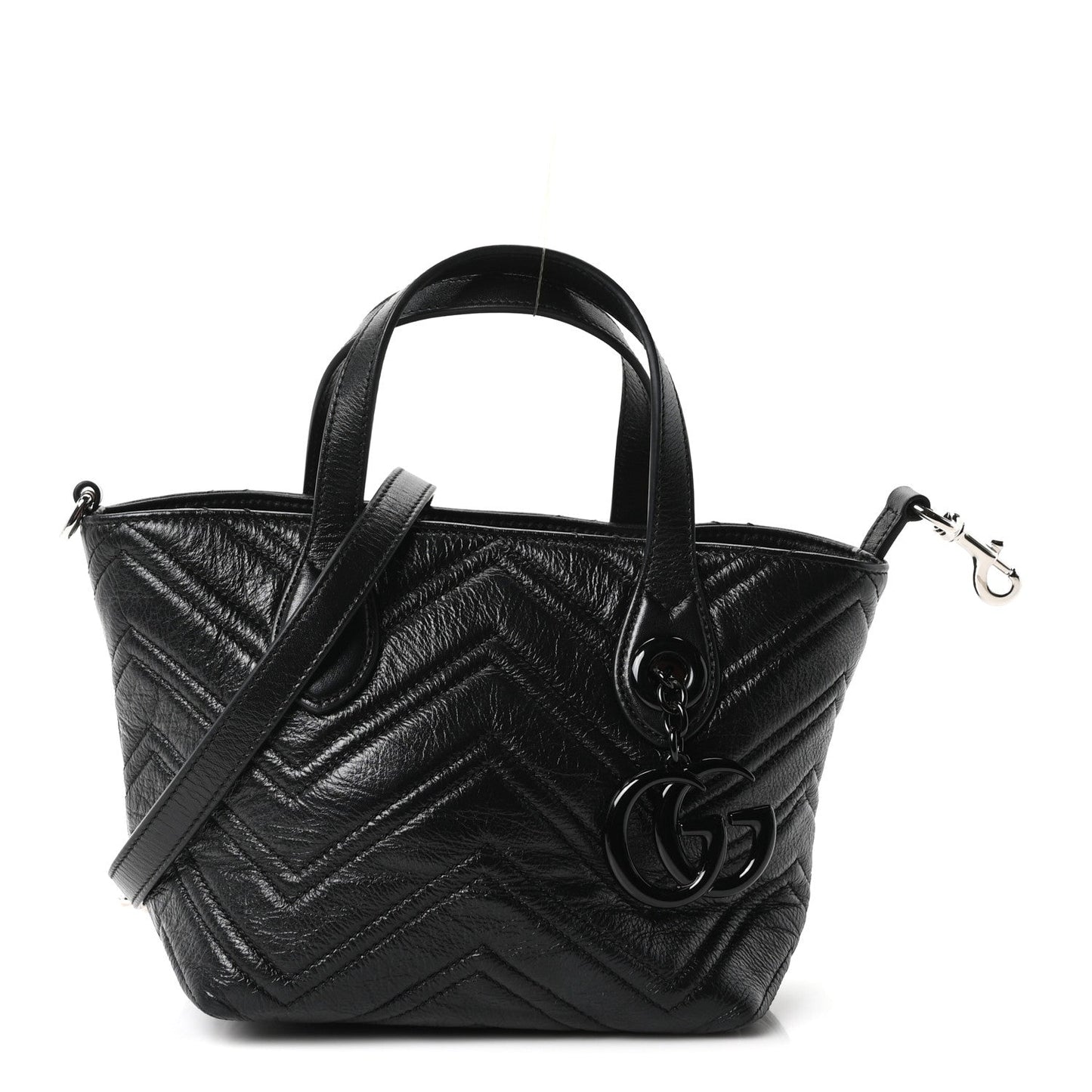 Nappa Chevron Matelasse Small GG Marmont Tote Bag Black