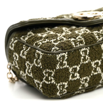 Tweed GG Monogram Mini GG Marmont Shoulder Bag Green