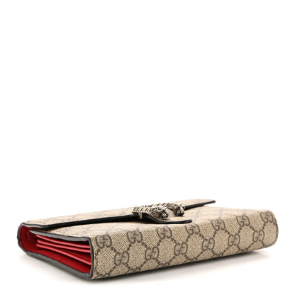 GG Supreme Monogram Mini Dionysus Chain Wallet Beige Vulcanic Red