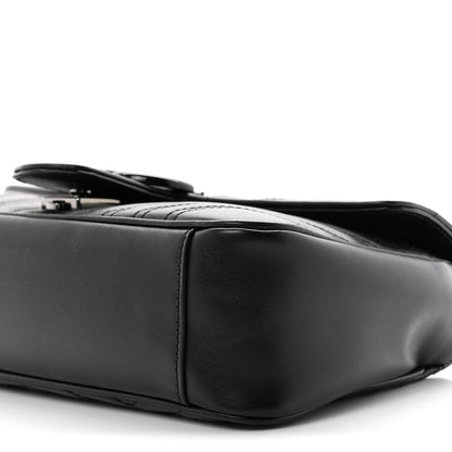 Calfskin Matelasse Monochrome Small GG Marmont Shoulder Bag Black