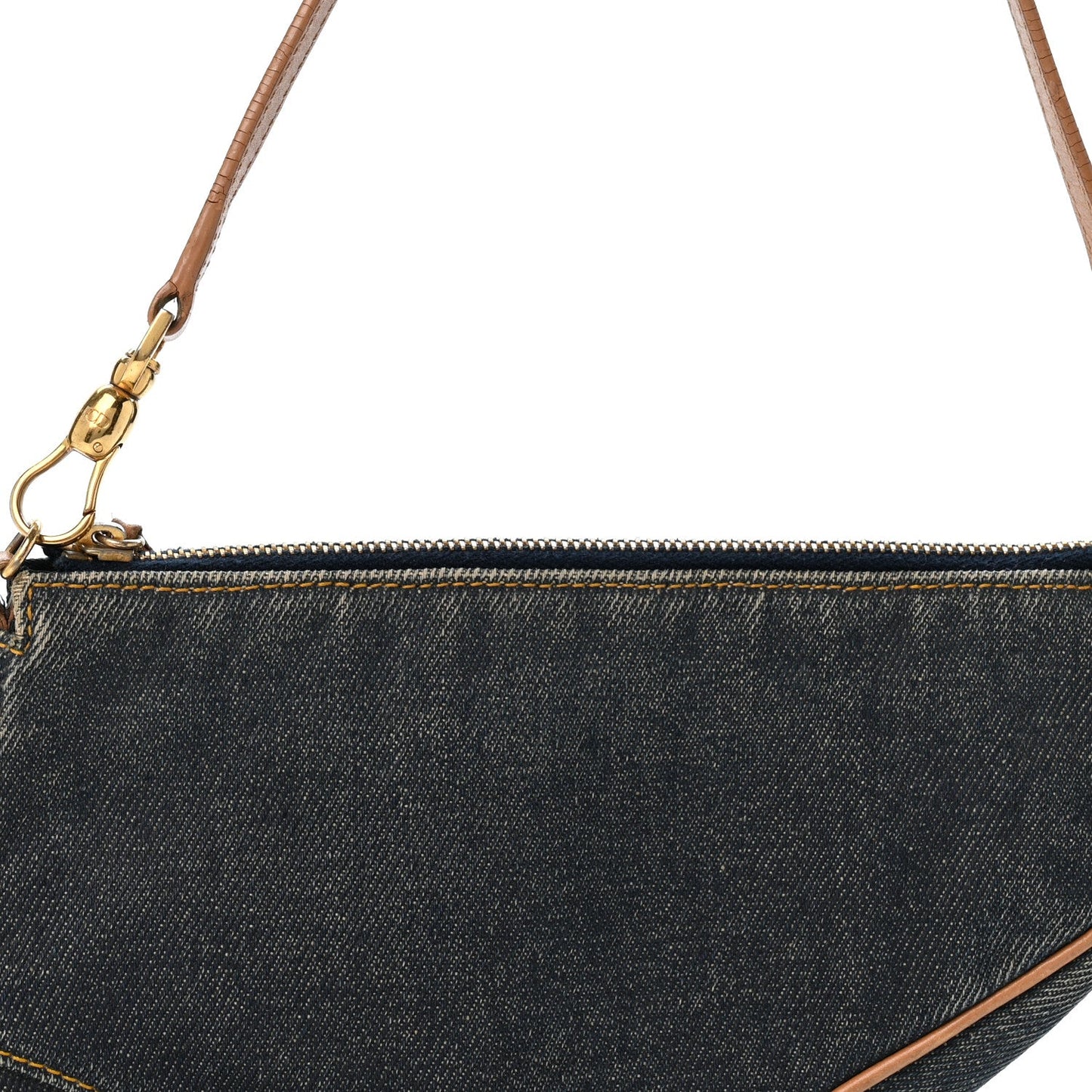 Denim Mini Saddle Pochette Navy