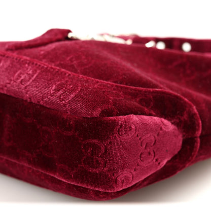 New Velvet Ashmir GG Monogram Small Jackie 1961 Hobo Red