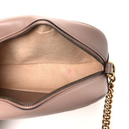 Calfskin Matelasse Small GG Marmont Chain Shoulder Bag Porcelain Rose