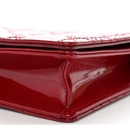 Patent Cannage Lady Dior Clutch Red Red