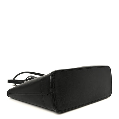 Textured Dollar Calfskin Small Ophidia Shoulder Tote Bag Black