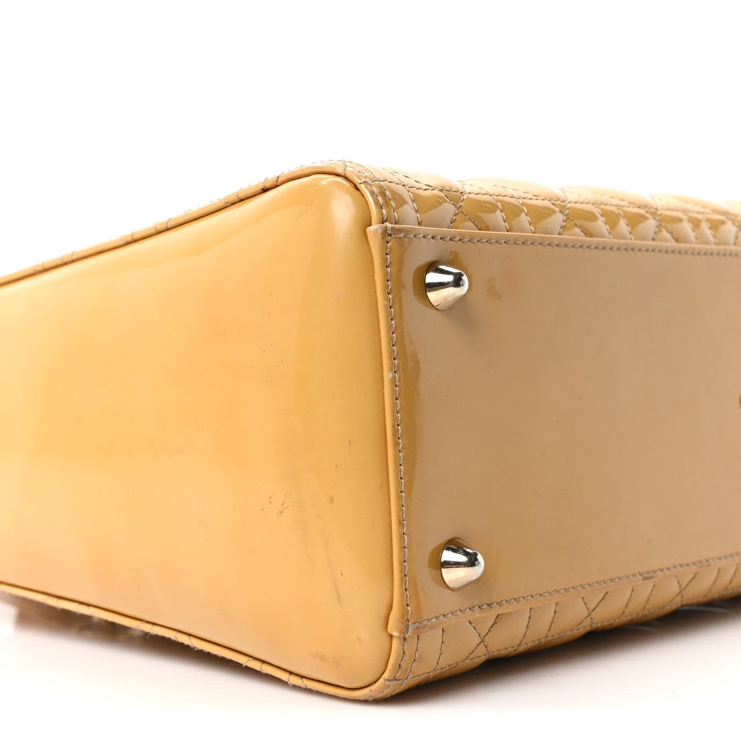 Patent Cannage Large Lady Dior Beige