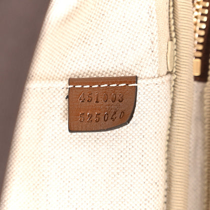 GG Supreme Monogram Azalea Calfskin Retro Interlocking G Small Savoy Cabin Trolley Beige Ebony Brown Sugar