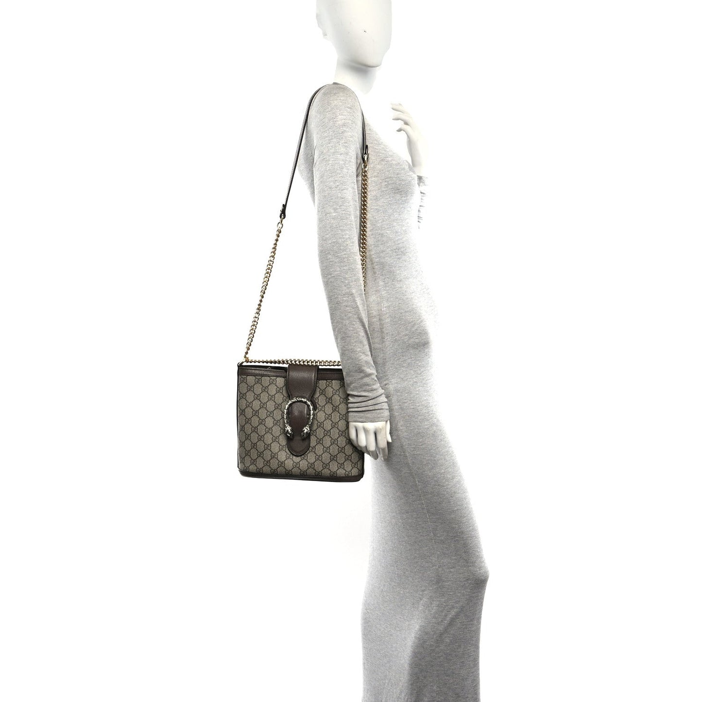 GG Supreme Monogram Medium Dionysus Bucket Bag Beige New Acero