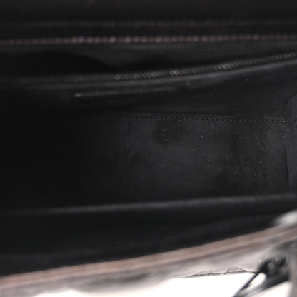 Crinkled Calfskin Cannage Medium Lady Dior Black