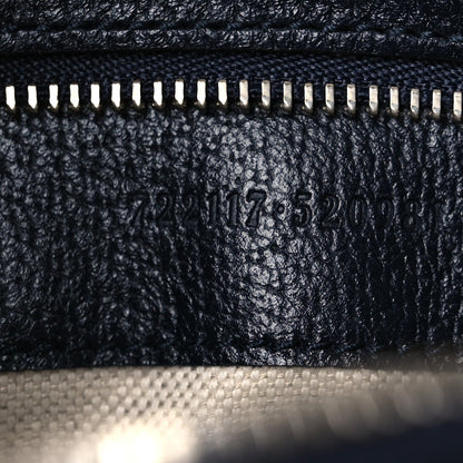 GG Supreme Monogram Textured Dollar Calfskin Web Studded Mini Ophidia Flap Shoulder Bag Beige Blue
