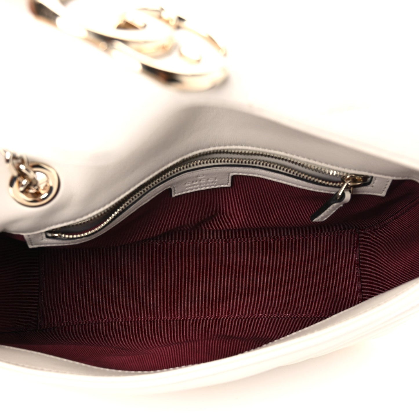 Lambskin Matelasse Medium GG Marmont Shoulder Bag White