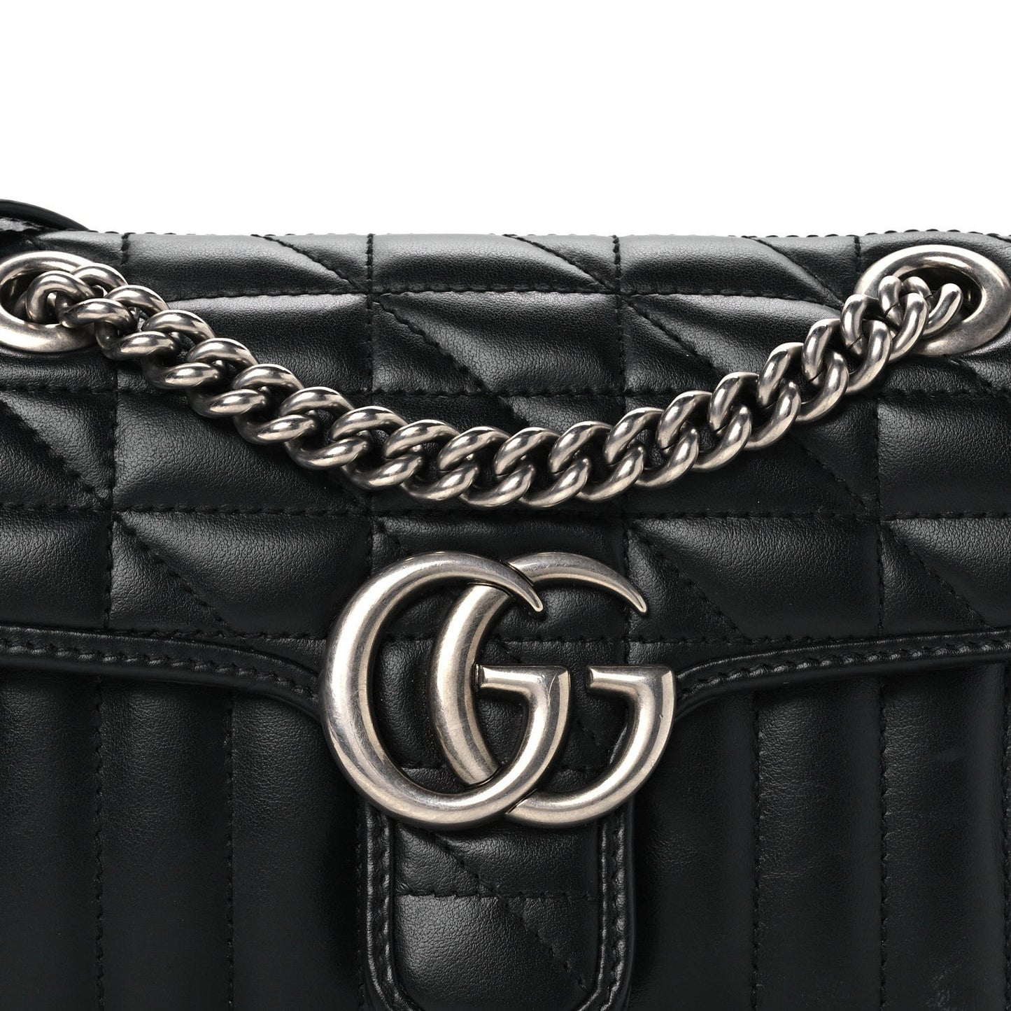 Calfskin Matelasse Aria Mini GG Marmont Shoulder Bag Black