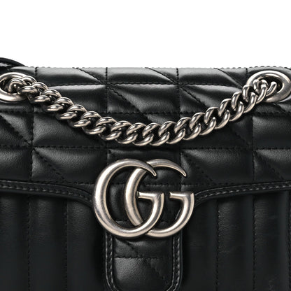 Calfskin Matelasse Aria Mini GG Marmont Shoulder Bag Black