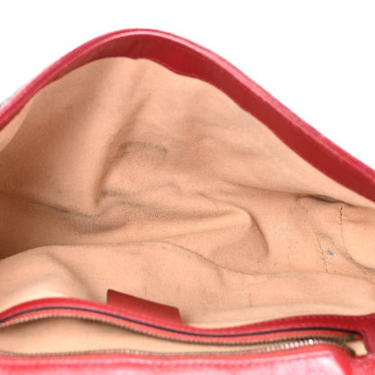 Vintage Effect Calfskin Matelasse Diagonal Small Torchon GG Marmont Shoulder Bag Black Romantic Cherry
