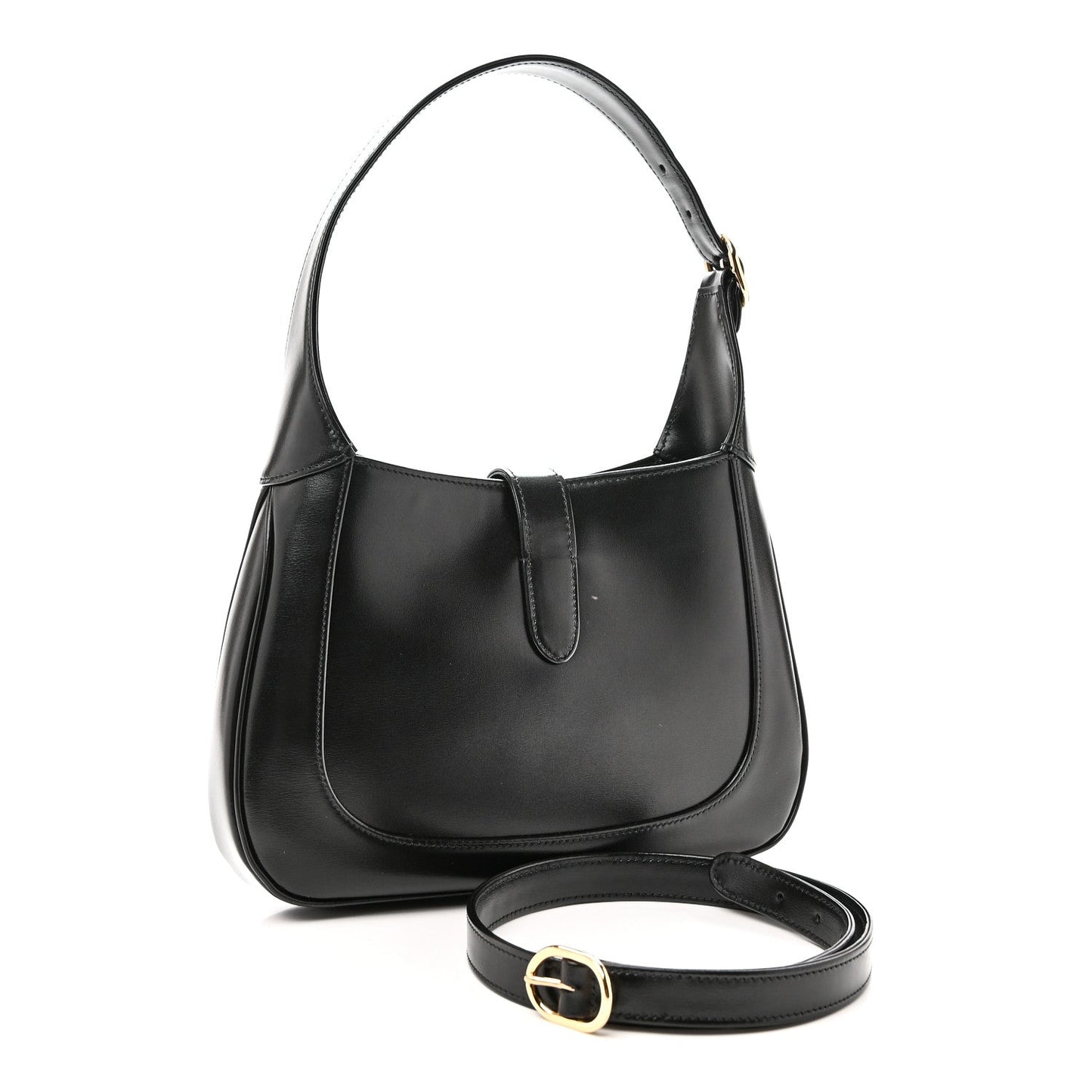 Boarded Dyana Lux Calfskin Small Jackie 1961 Hobo Black
