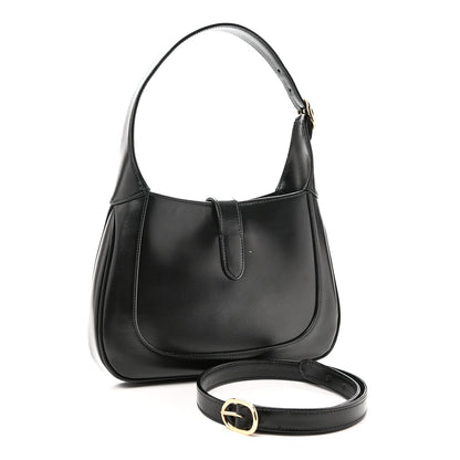 Boarded Dyana Lux Calfskin Small Jackie 1961 Hobo Black