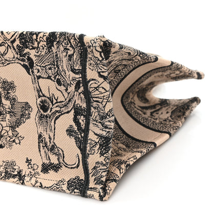 Canvas Embroidered Medium Dioriviera Toile De Jouy Book Tote Black