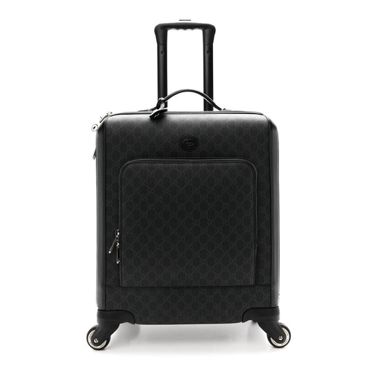 GG Supreme Monogram Calfskin Carry On Trolley Black