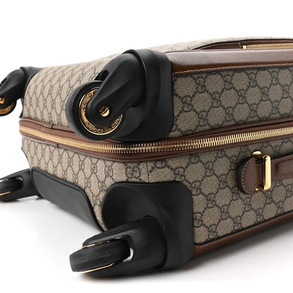 GG Supreme Monogram Azalea Calfskin Retro Interlocking G Small Savoy Cabin Trolley Beige Ebony Brown Sugar