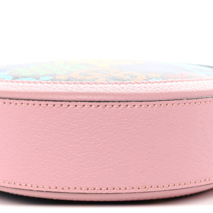 GG Supreme Monogram Psychedelic Round Shoulder Bag Black Multicolor Sugar Pink