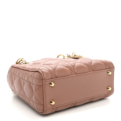 Lambskin Cannage Mini Lady Dior Fard