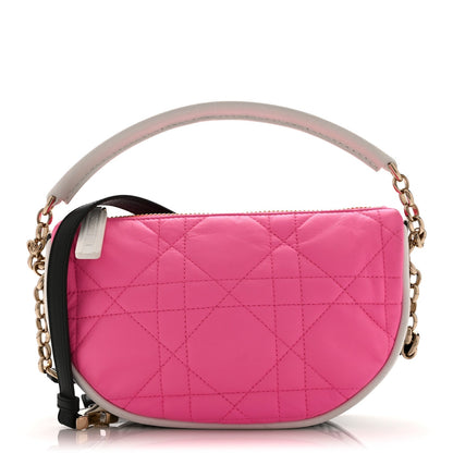Lambskin Cannage Small Dior Vibe Hobo Bag Pink