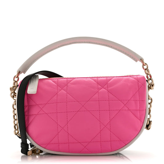 Lambskin Cannage Small Dior Vibe Hobo Bag Pink