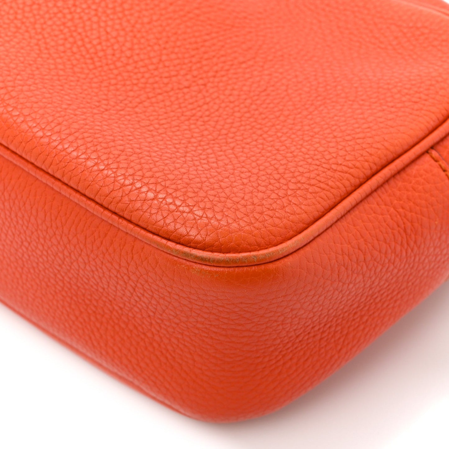 Pebbled Calfskin Small Soho Disco Bag Sun Orange