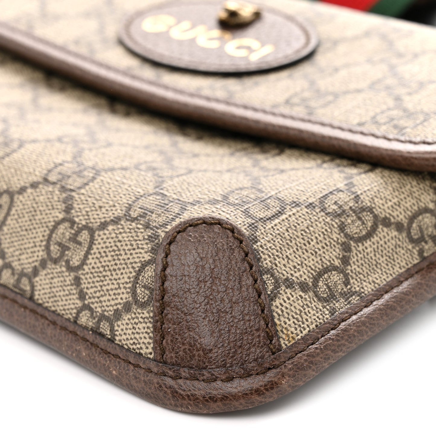GG Supreme Monogram Neo Vintage Web Belt Bag Brown