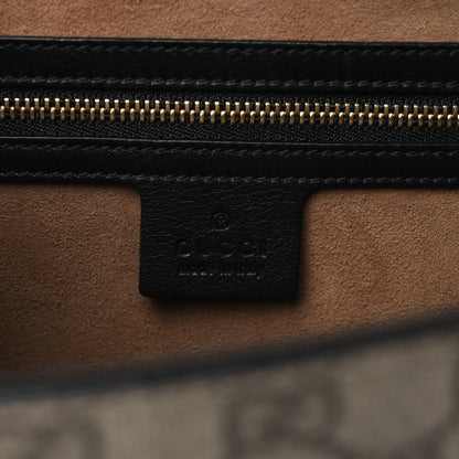GG Supreme Monogram Calfskin Small Padlock Top Handle Bag Beige Black Cuir