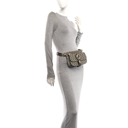 GG Supreme Monogram Textured Dollar Calfskin Blondie Belt Bag Beige Ebony New Acero