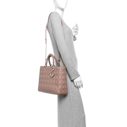 Lambskin Cannage Large Lady Dior Fard