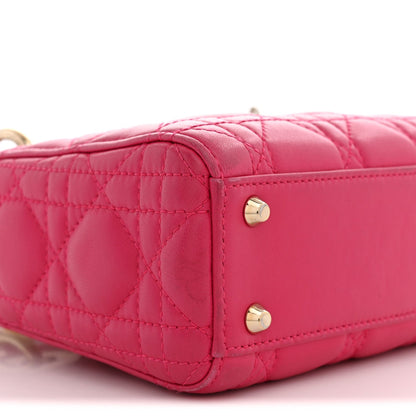 Lambskin Cannage Mini Lady Dior Pink